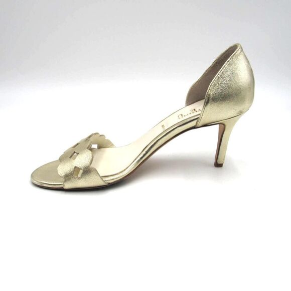 SOMETHING BLEU CATHERIN METALLIC PUMP IN GOLD SZ 8 1/2 - Picture 6 of 9